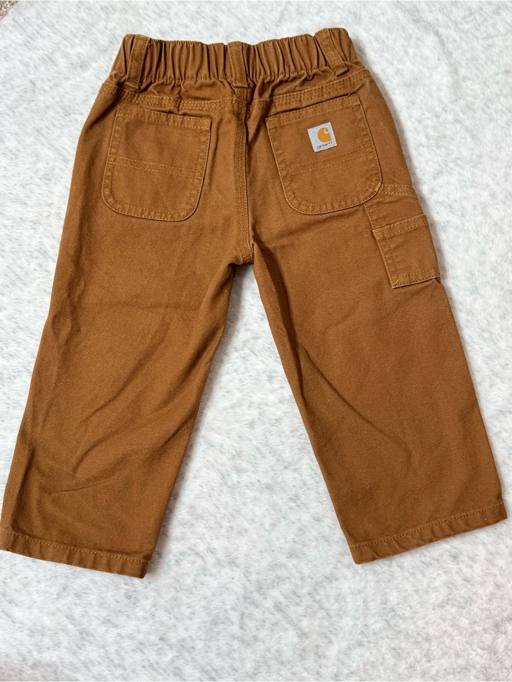 Carhartt Baby Canvas Utility Work Pants 18M Brown Cotton Carpenter Workwear